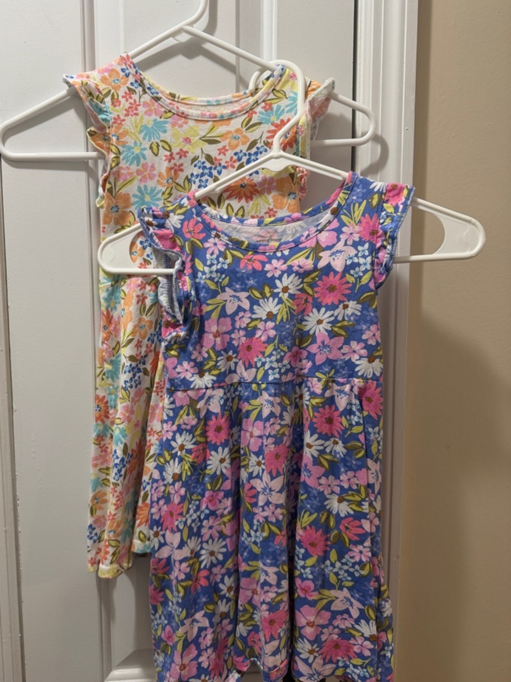 Set of 2 jumping beans Girls Floral Ruffle Sleeve Dresses 5T